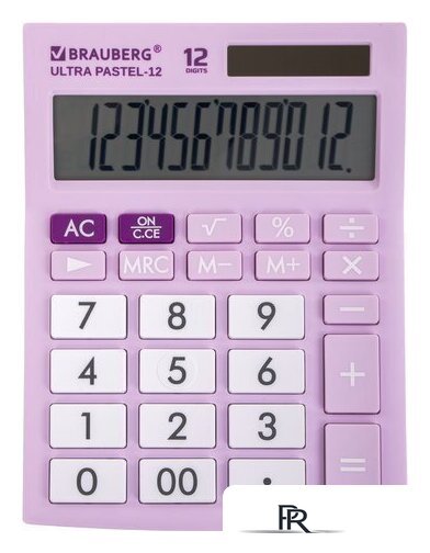 Бухгалтерский калькулятор BRAUBERG Ultra Pastel-12-PR 250505 (сиреневый) - Изображение №1 — Интернет-магазин ПроЗаказ