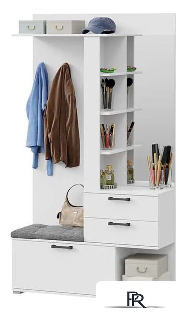 Стенка Трия Эрика с крючками и зеркалом тип 2 (белый ясень) - Изображение №1 — Интернет-магазин ПроЗаказ