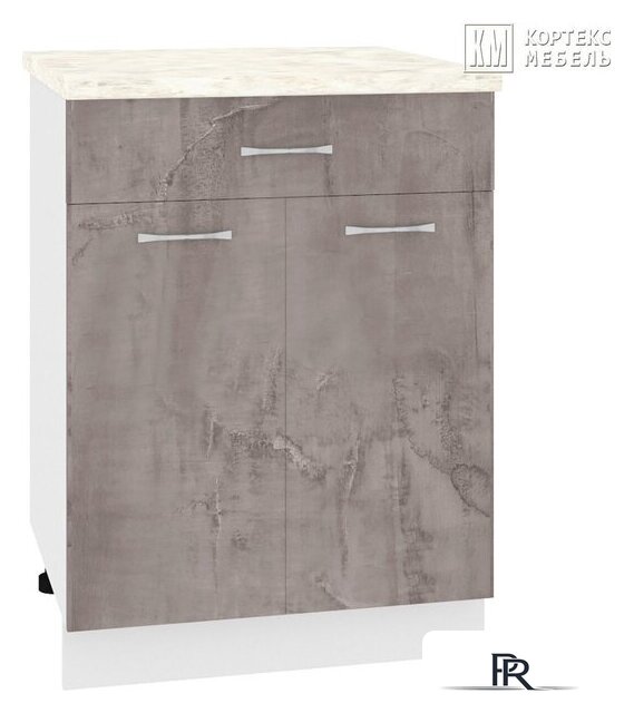 Шкаф напольный Кортекс-мебель Корнелия Лира НШ60р1ш (оникс/марсель) - Изображение №1 — Интернет-магазин ПроЗаказ