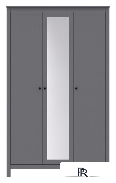 Шкаф распашной Mio Tesoro Сага 3 двери с зеркалом 2.08.01.040.4 (серый) - Изображение №2 — Интернет-магазин ПроЗаказ