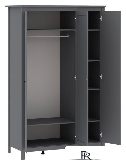 Шкаф распашной Mio Tesoro Сага 3 двери с зеркалом 2.08.01.040.4 (серый) - Изображение №3 — Интернет-магазин ПроЗаказ