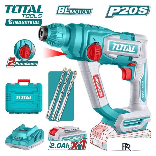 Перфоратор Total TRHLI201881 (с 1-им АКБ, кейс) - Изображение №1 — Интернет-магазин ПроЗаказ