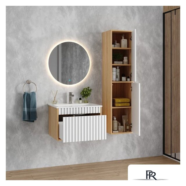  Onika Шкаф-полупенал Дайлер 35 403568 (белый/дуб сонома) - Изображение №7 — Интернет-магазин ПроЗаказ