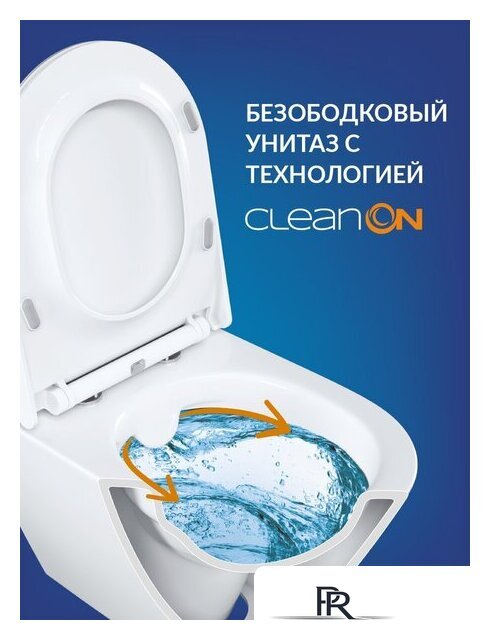 Унитаз подвесной Cersanit Carina New Clean On с инстал. Link Pro (с кнопкой Twins 63534 черный/золото) - Изображение №3 — Интернет-магазин ПроЗаказ