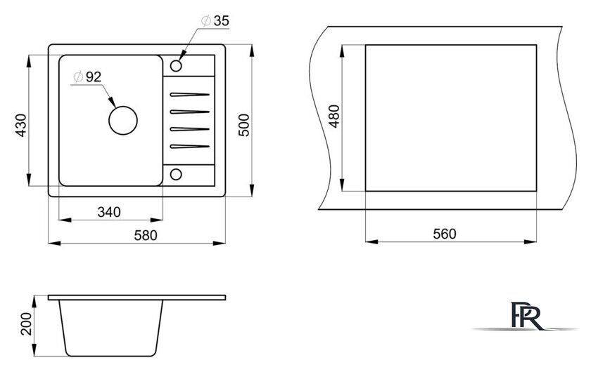 Кухонная мойка Granula ST-5803 (бежевый) - Изображение №3 — Интернет-магазин ПроЗаказ