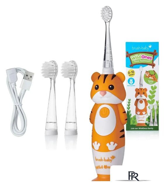 Электрическая зубная щетка Brush-Baby WildOnes Tiger - Изображение №1 — Интернет-магазин ПроЗаказ