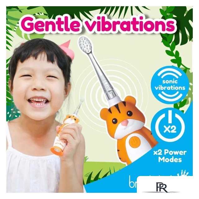 Электрическая зубная щетка Brush-Baby WildOnes Tiger - Изображение №5 — Интернет-магазин ПроЗаказ