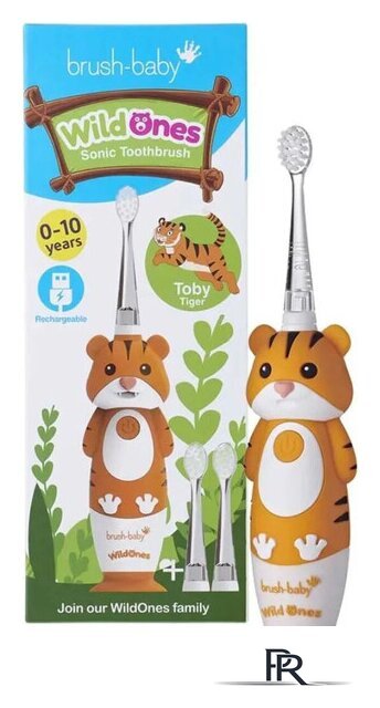 Электрическая зубная щетка Brush-Baby WildOnes Tiger - Изображение №2 — Интернет-магазин ПроЗаказ
