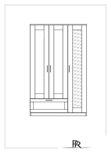 Шкаф распашной Mio Tesoro Сириус 3-х створчатый 1 ящик 2.02.01.030.3 (дуб сонома) - Изображение №5 — Интернет-магазин ПроЗаказ