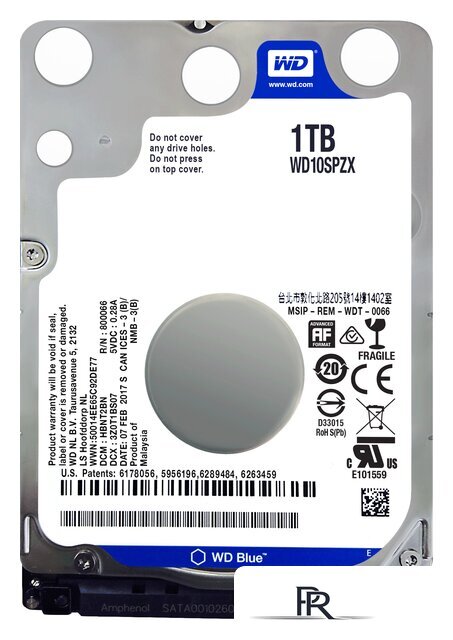 Жесткий диск WD Blue 1TB [WD10SPZX] - Изображение №1 — Интернет-магазин ПроЗаказ