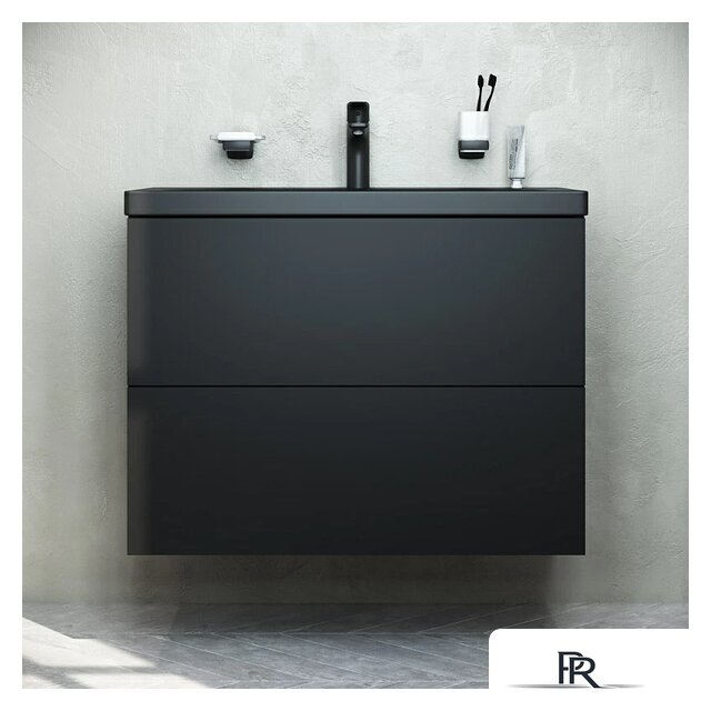  AM.PM Тумба под умывальник Gem 75 M90FHX07522BM (черный матовый) - Изображение №1 — Интернет-магазин ПроЗаказ