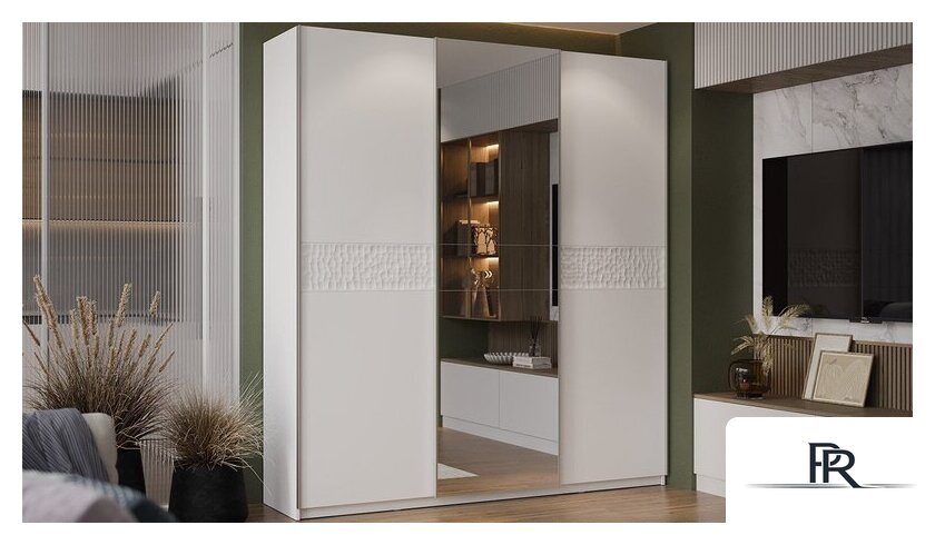 Шкаф-купе Трия Оскар Скания Т2 2100 268774 (ручка серебро/белый снег/белый снег/белый матовый) - Изображение №4 — Интернет-магазин ПроЗаказ