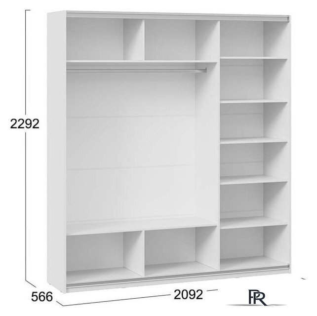 Шкаф-купе Трия Оскар Скания Т2 2100 268774 (ручка серебро/белый снег/белый снег/белый матовый) - Изображение №5 — Интернет-магазин ПроЗаказ