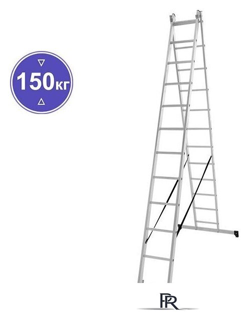 Лестница-стремянка Новая высота NV 122 алюминиевая двухсекционная 2x12 ступеней - Изображение №1 — Интернет-магазин ПроЗаказ