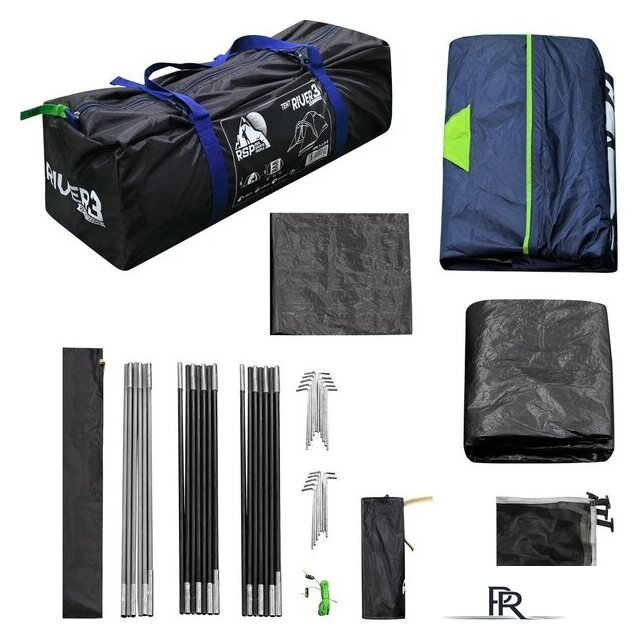 Треккинговая палатка RSP Outdoors River 3 (синий) - Изображение №24 — Интернет-магазин ПроЗаказ