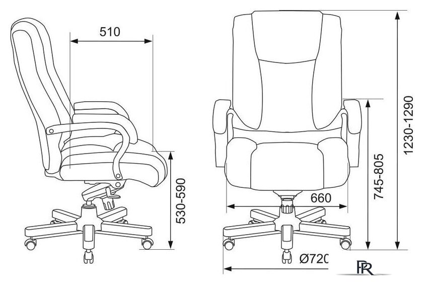 Офисное кресло Бюрократ T-9925WALNUT (черный) - Изображение №7 — Интернет-магазин ПроЗаказ