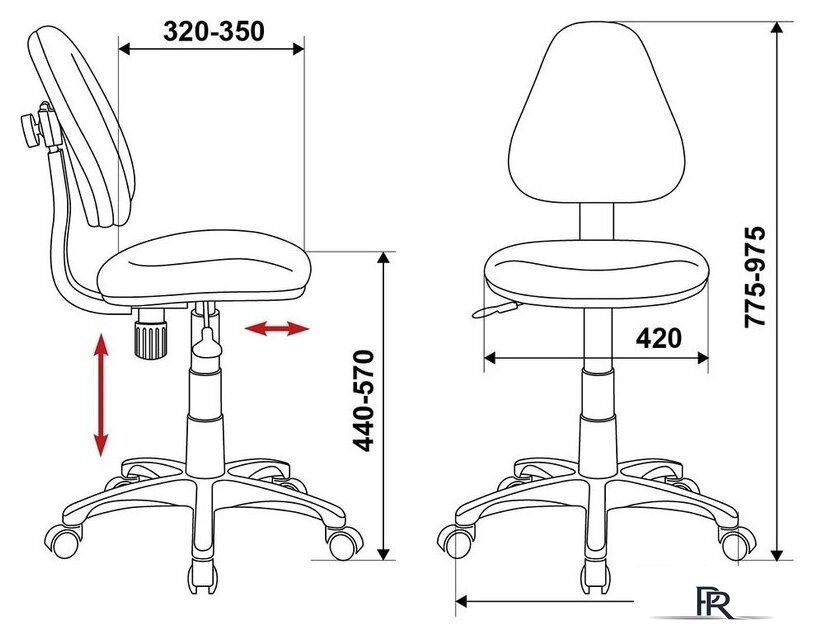 Компьютерное кресло Бюрократ KD-4/PENCIL-GN (зеленый) - Изображение №5 — Интернет-магазин ПроЗаказ