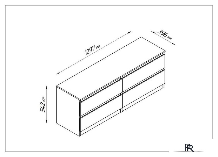 Тумба Mio Tesoro Кастор 4 ящика 2.03.03.100.3 (дуб сонома) - Изображение №4 — Интернет-магазин ПроЗаказ