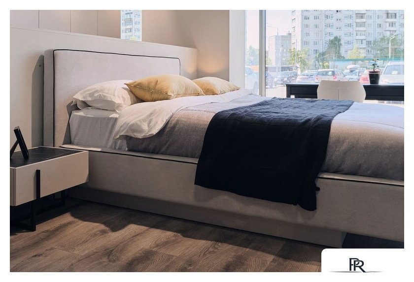 Кровать Ангстрем Милагро спальня с ПМ Малага-811.26 (М) (Simple 29/кашемир серый/оМ02) - Изображение №7 — Интернет-магазин ПроЗаказ