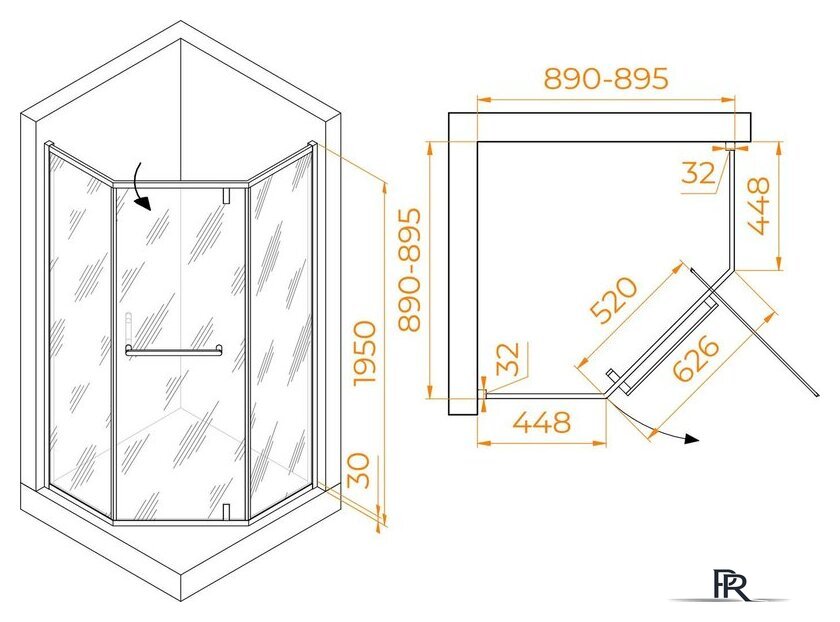 Душевой уголок RGW HO-084Gb 350608499-026 - Изображение №4 — Интернет-магазин ПроЗаказ