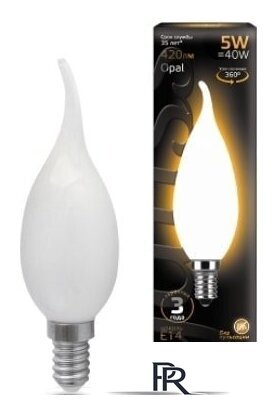 Светодиодная лампочка Gauss Filament Candle Tailed Opal E14 5 Вт 2700 К 104201105 - Изображение №1 — Интернет-магазин ПроЗаказ