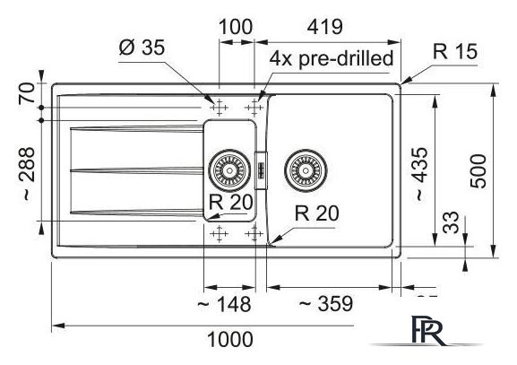 Кухонная мойка Franke Centro CNG 651-100 114.0710.224 (бежевый) - Изображение №2 — Интернет-магазин ПроЗаказ
