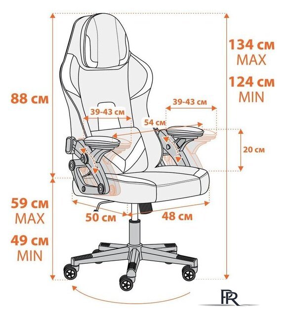 Игровое (геймерское) кресло TetChair iBear (ткань черный/серый) - Изображение №36 — Интернет-магазин ПроЗаказ