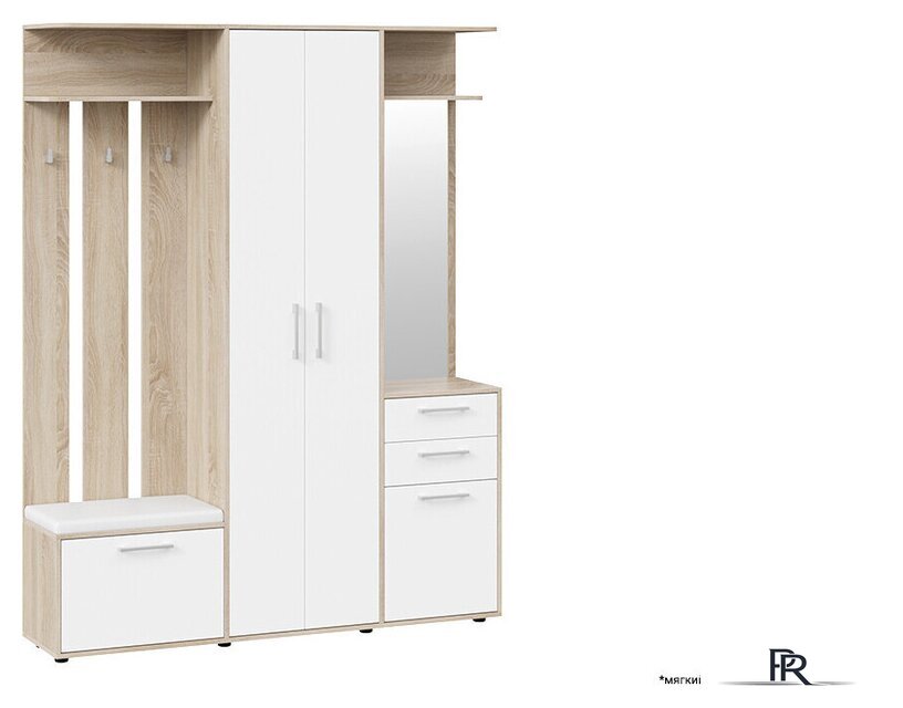 Стенка Трия Витра тип 2 (дуб сонома/белый ясень) - Изображение №4 — Интернет-магазин ПроЗаказ