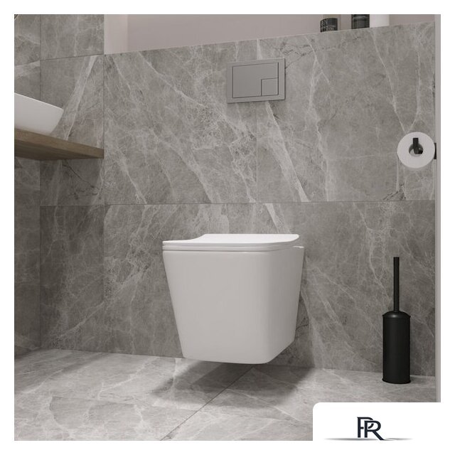 Унитаз подвесной Lauter Square 214903 с кнопкой 219704E (круглая, черный) - Изображение №15 — Интернет-магазин ПроЗаказ