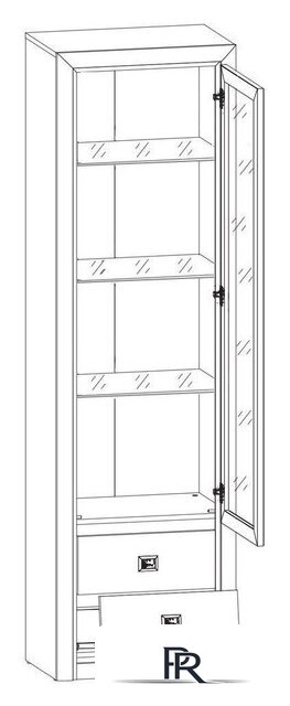 Шкаф-витрина Black Red White Коен REG1W2S (венге магия/штрокс) - Изображение №3 — Интернет-магазин ПроЗаказ