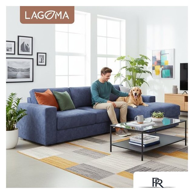 Угловой диван Lagoma Прайд правый (Tango Blue) - Изображение №5 — Интернет-магазин ПроЗаказ