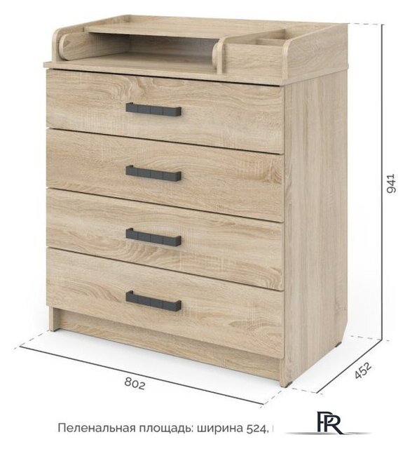 Детский комод Атон Мебель Marvin (дуб сонома) - Изображение №4 — Интернет-магазин ПроЗаказ