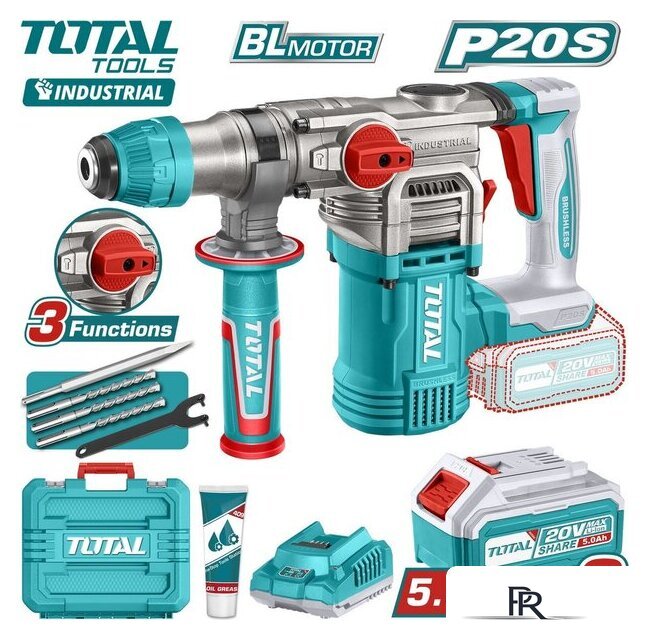 Перфоратор Total TRHLI202885 (с 1-им АКБ, кейс) - Изображение №1 — Интернет-магазин ПроЗаказ