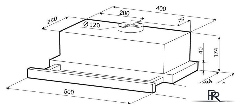 Кухонная вытяжка Krona Kamilla 500 Air 1 (черный) - Изображение №2 — Интернет-магазин ПроЗаказ