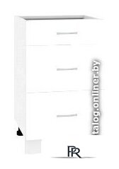 Шкаф напольный Кортекс-мебель Корнелия Лира НШ50р3ш без столешницы (белый) - Изображение №1 — Интернет-магазин ПроЗаказ