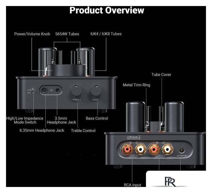 Настольный усилитель Fosi Audio GR70 (черный) - Изображение №2 — Интернет-магазин ПроЗаказ