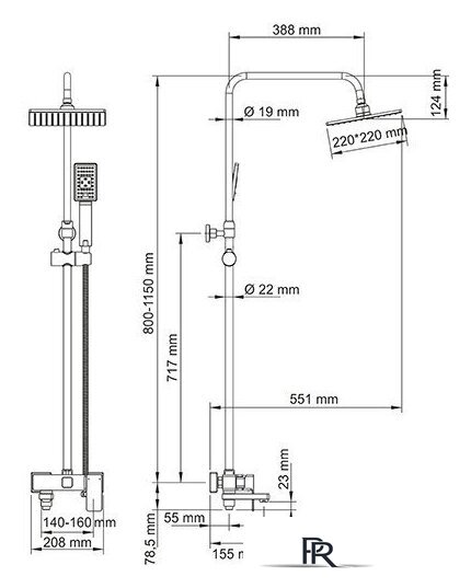 Душевая система  Wasserkraft A17701 - Изображение №2 — Интернет-магазин ПроЗаказ