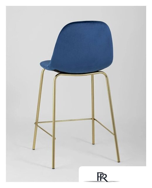 Стул Stool Group Валенсия SN полубарный OS-001CB HLR-64 (велюр синий/ножки золото) - Изображение №6 — Интернет-магазин ПроЗаказ