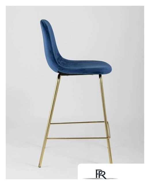Стул Stool Group Валенсия SN полубарный OS-001CB HLR-64 (велюр синий/ножки золото) - Изображение №4 — Интернет-магазин ПроЗаказ