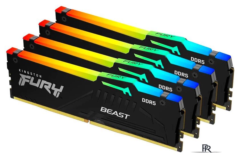 Оперативная память Kingston FURY Beast RGB 4x16ГБ DDR5 5600 МГц KF556C40BBAK4-64 - Изображение №1 — Интернет-магазин ПроЗаказ