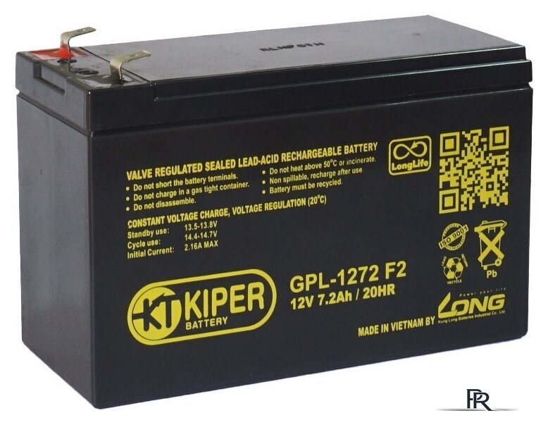 Аккумулятор для ИБП Kiper GPL-1272 F2 (12В/7.2 А·ч) - Изображение №1 — Интернет-магазин ПроЗаказ
