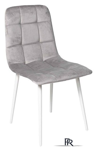 Стул Алвест AV 406-N (светло-серый бархат H-09/белый) - Изображение №1 — Интернет-магазин ПроЗаказ