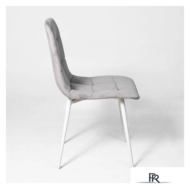 Стул Алвест AV 406-N (светло-серый бархат H-09/белый) - Изображение №5 — Интернет-магазин ПроЗаказ