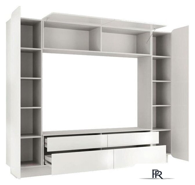 Стенка Олмеко Лаванда-2 (белый глянец) - Изображение №2 — Интернет-магазин ПроЗаказ