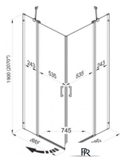 Душевой уголок Triton Тау-Блэк 90x90 (черный, без поддона) - Изображение №2 — Интернет-магазин ПроЗаказ