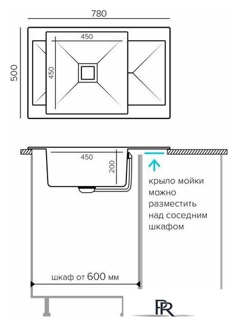 Кухонная мойка Polygran Blade 780 (космос) - Изображение №7 — Интернет-магазин ПроЗаказ