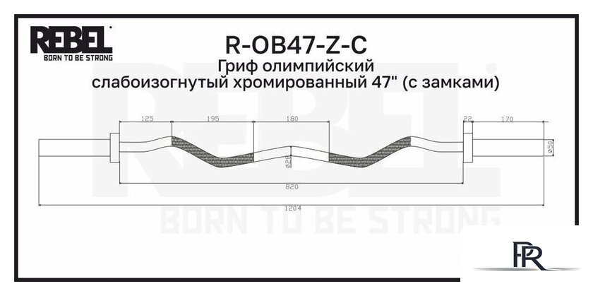 Гриф для штанги Rebel R-OB47-Z-C - Изображение №5 — Интернет-магазин ПроЗаказ