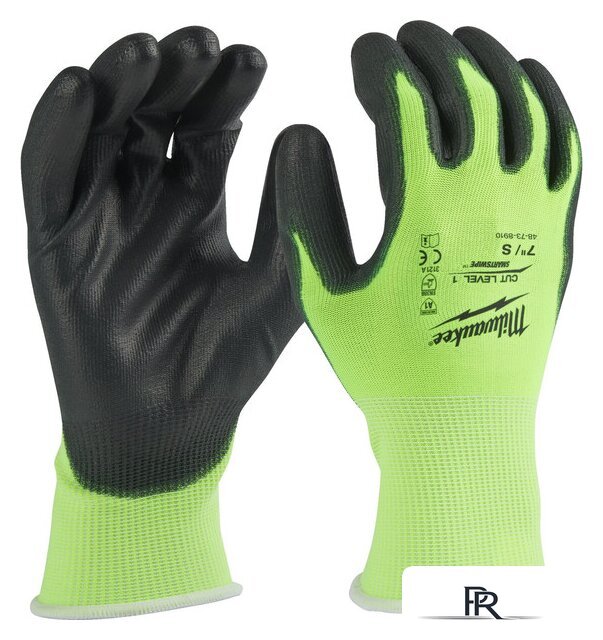 Перчатки хозяйственные Milwaukee Hi-Vis Cut level 1/A 10/XL 4932479919 - Изображение №1 — Интернет-магазин ПроЗаказ