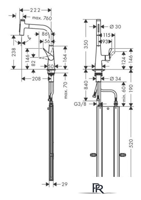 Смеситель Hansgrohe Metris Select M71 73817800 - Изображение №2 — Интернет-магазин ПроЗаказ
