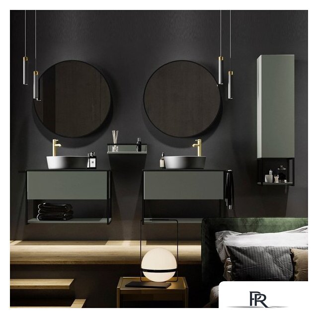  Lauter Шкаф-полупенал Навесной Lea (серо-зеленый п/мат) - Изображение №3 — Интернет-магазин ПроЗаказ